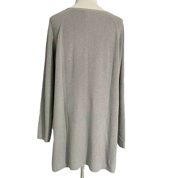 J. Jill Large Gray Top Tunic Crew Neck - Picture 3 of 6